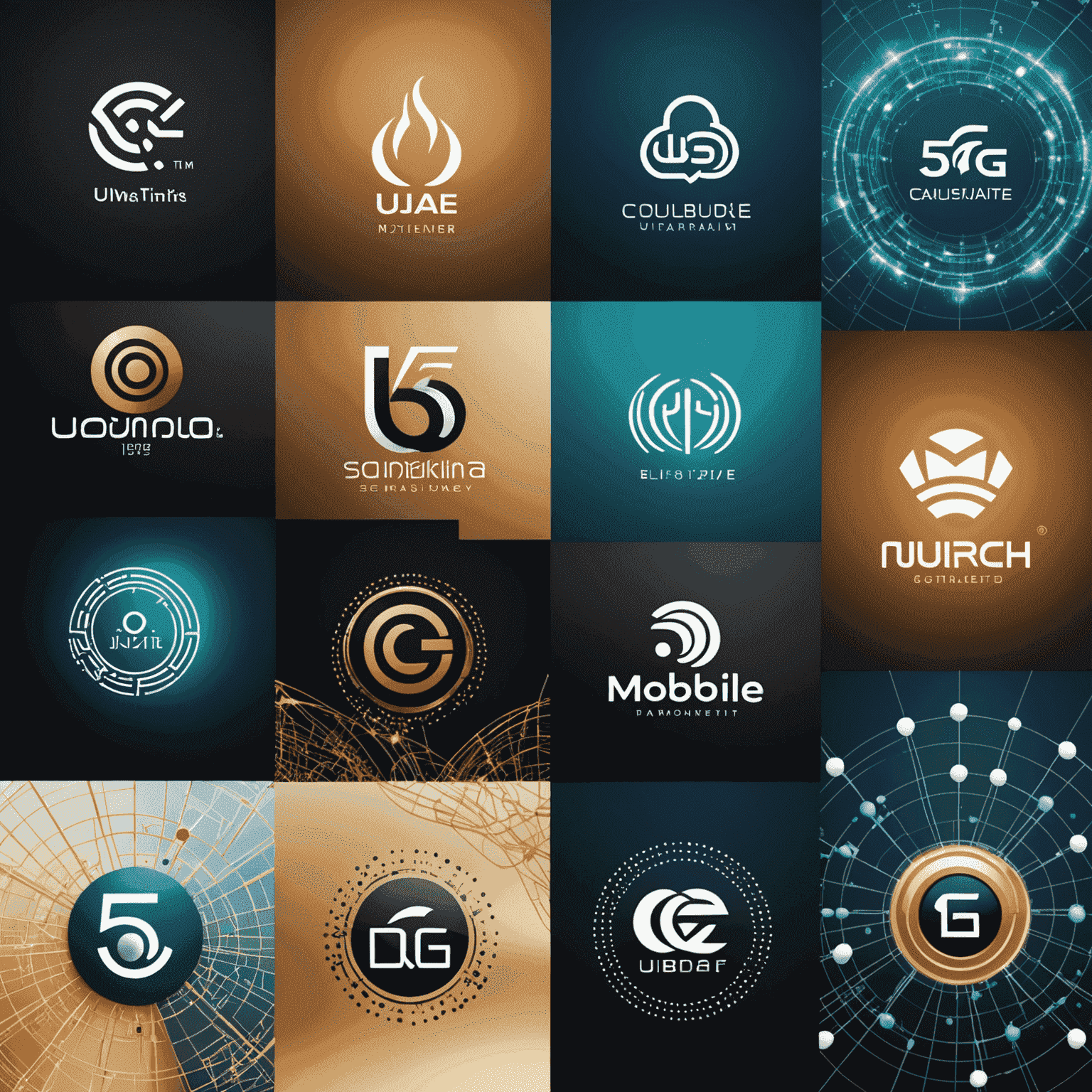 Collage of UAE mobile network providers logos and 5G technology visualization